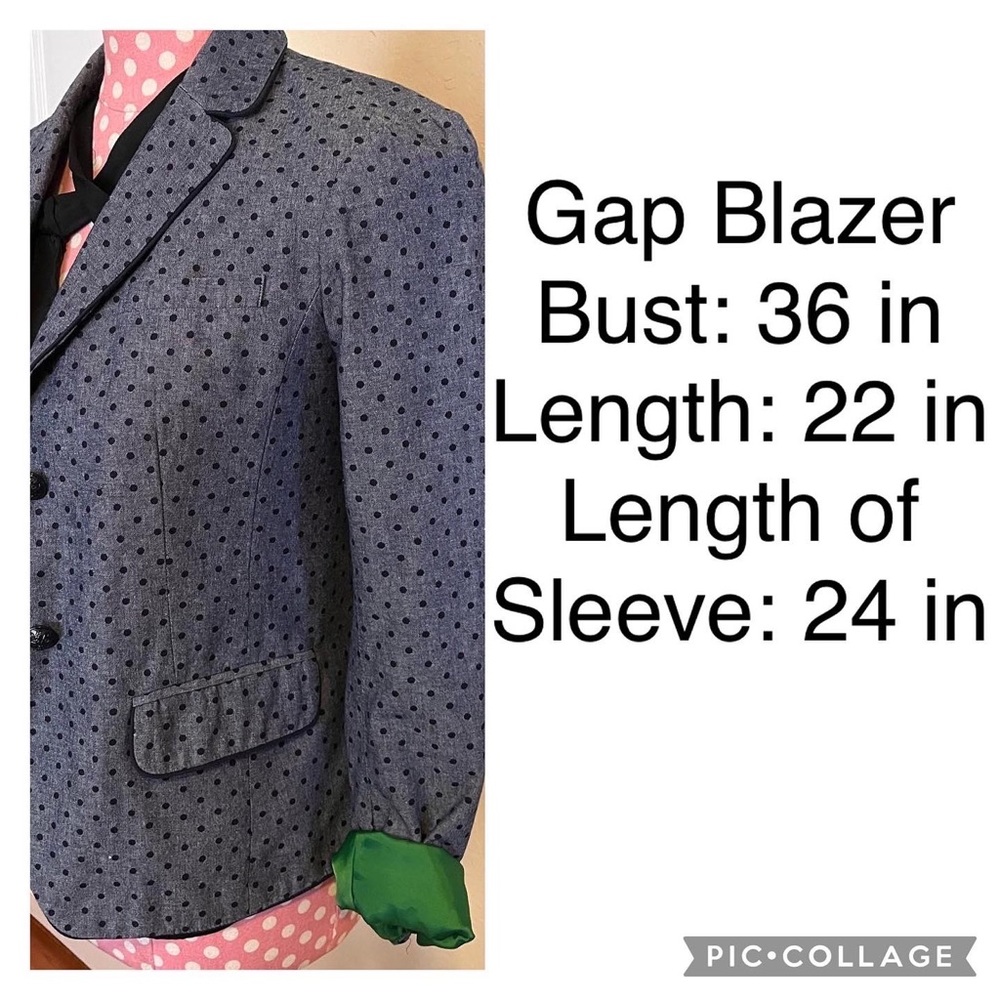 Gap Navy Blue Polka Dot Blazer
